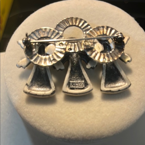 Vintage Kenneth Cole Silver Angel Brooch with Blue Accents - Picture 2 of 2